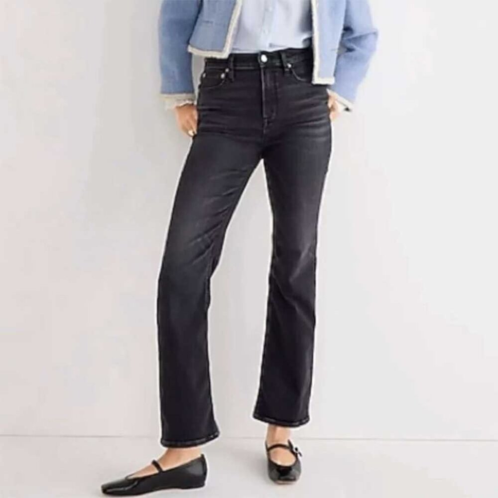 J. Crew High-rise slim demi-boot jean in Charcoal wash